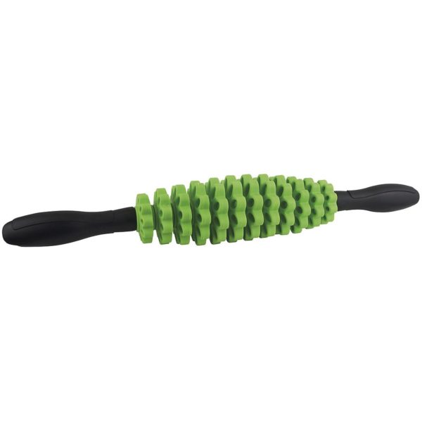 Urban Fitness Adjustable Massage Stick 44cm L Ergonomic Handles Black/Lime Green