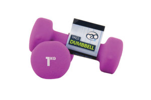Fitness Mad Pair of Neoprene Dumbbells Weights (Size Range 1/2kg up to 5kg) - 1Kg