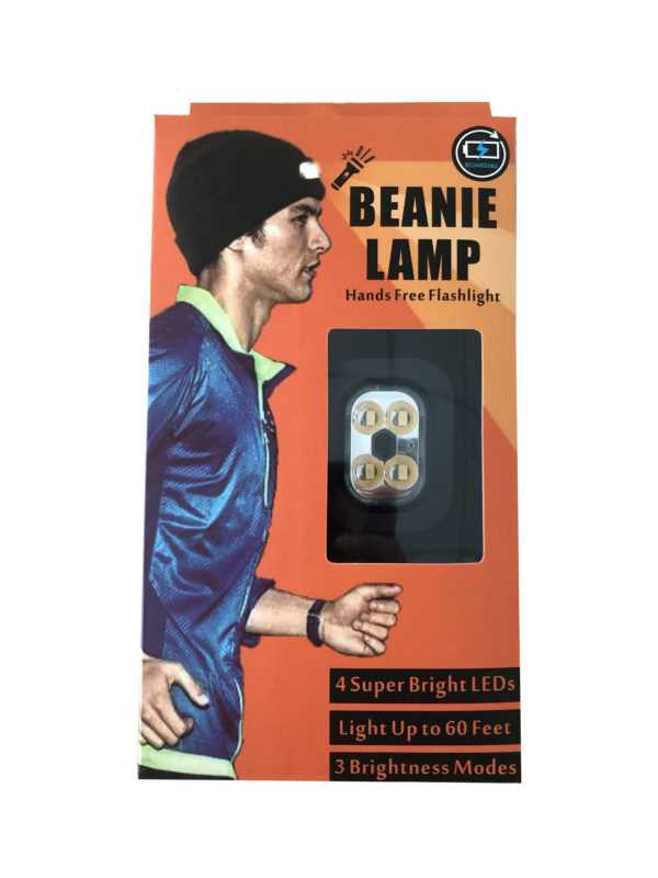 LED Light Running Beanie Hat - (Rechargeable Battery) Black