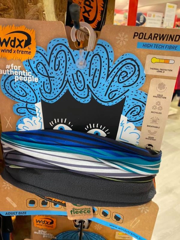 Polar wind X-treme Snood  Polar Grey striped (Adult)