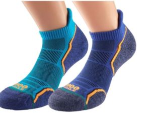 1000 Mile run Socklet Sock Blue/Blue Twin Pack  Size L (Men's)