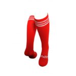 Atak High Performance Red/White Stripes Long Sports Socks (Adults / Kids) - Image 2