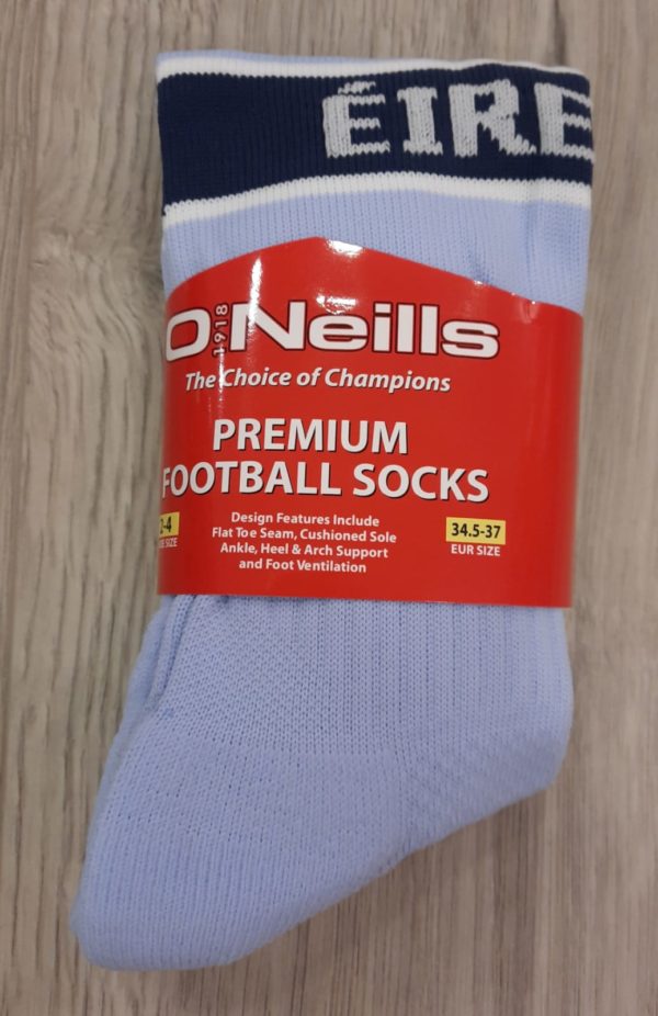 Nenagh Eire Og O'Neills Premium GAA  Full Length Sock Sky Blue/Navy (Kids)
