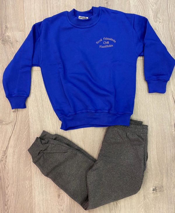 Kilruane N.S. (Chill Ruadháin) Uniform – Royal Blue/Grey Track Suit (Top and Bottom)