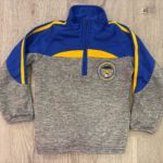 Ballinahinch NS School Uniform Half Zip Track Top  Grey Melange/Royal/Amber - Image 2