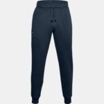 Under Armour Rival Fleece Jogger Pants Academy Cuffed Hem Navy (Men's) - Image 5