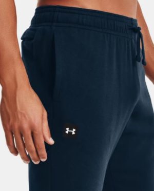 Under Armour Rival Fleece Jogger Pants Academy Cuffed Hem Navy (Men's)