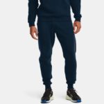 Under Armour Rival Fleece Jogger Pants Academy Cuffed Hem Navy (Men's) - Image 2