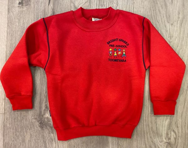 Bright Sparks Pre-School Uniform Toomevara – Red Sweat Shirt / Embroidered Logo €27.00