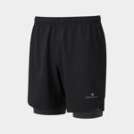 Ronhill Life 7" Twin Shorts Black/Charcoal Marl (Men's) - Image 3