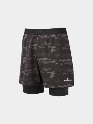 Ronhill Life 5" Twin Shorts Black Mono Ridge Size M (Men's)