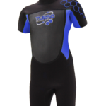 TWF Turbo SHORTIE Wetsuit 2.5mm UV Protection Blue Black (Kids) - Image 2