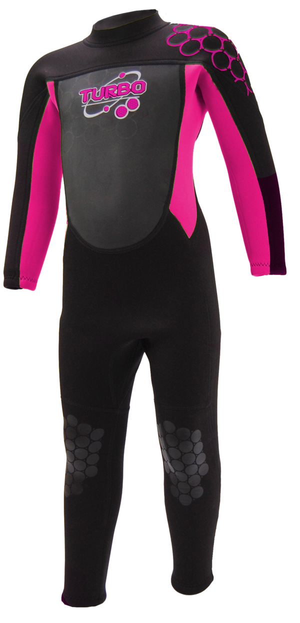 TWF Turbo Full Wetsuit 2.5mm UV Protection Black Pink (Kids)