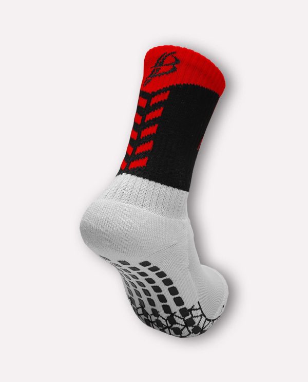 Bourke Miniz Anti-Slip GAA Midi Socks Black/Red (Kids / Adults)