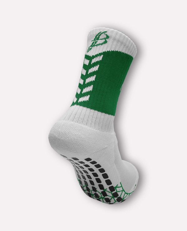 Bourke Miniz Anti-Slip GAA Midi Socks Green/White (Kids / Adults)