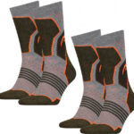 Head Hiking Crew Sock Green/Grey Twin pack Unisex Size 9-11 (Adult) - Image 2