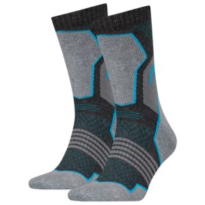 Head Hiking Crew Sock Grey/Blue Twin pack Unisex Size 6-8 (Adult)