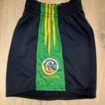 Toomevara Camogie O'Neills Shorts Navy Green / Yellow Stripe - Image 2