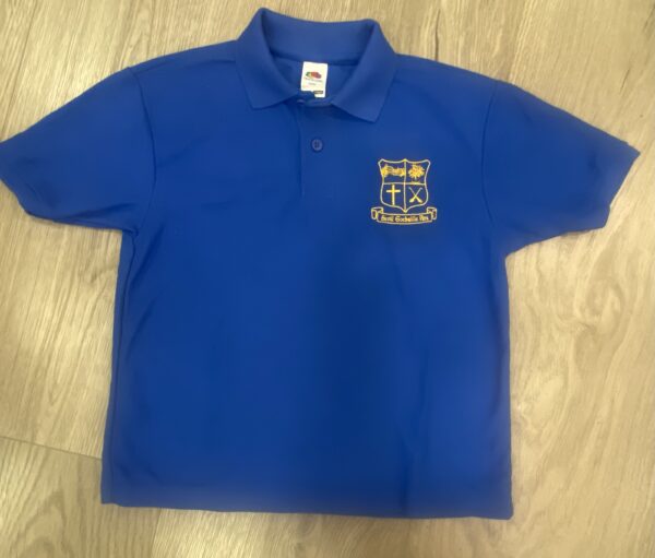 School Uniform Crested Polo Shirt ROYAL BLUE - Youghalarra NS