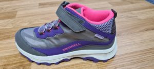 Merrell MOAB SPD Waterproof Velco Closing Hiking Boot Grey/Purple (Girls)