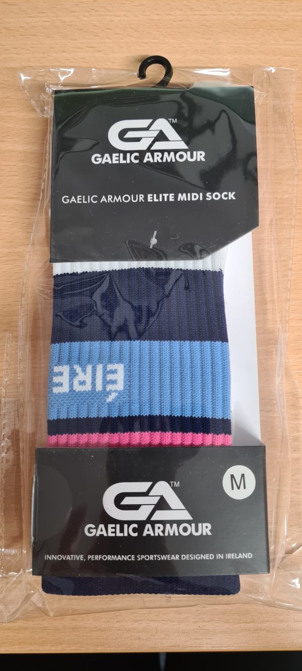 Nenagh  Éire Óg  Gaelic Armour Camogie Midi Socks White/Sky/Pink/Navy