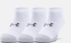 Under Armour Adult HeatGear® No Show Socks White 3 Pack (Men's)