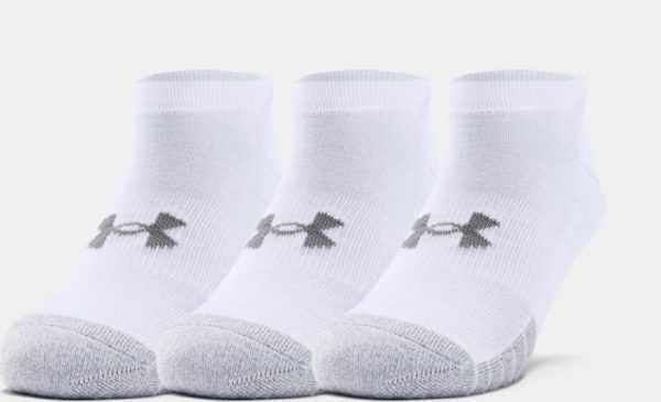 Under Armour Adult HeatGear® No Show Socks White 3 Pack (Men's)