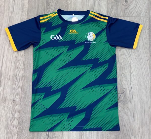 Burgess GAA Gaelic Armour Training Jersey Green Amber/Marine Mix (Kids/Adults)