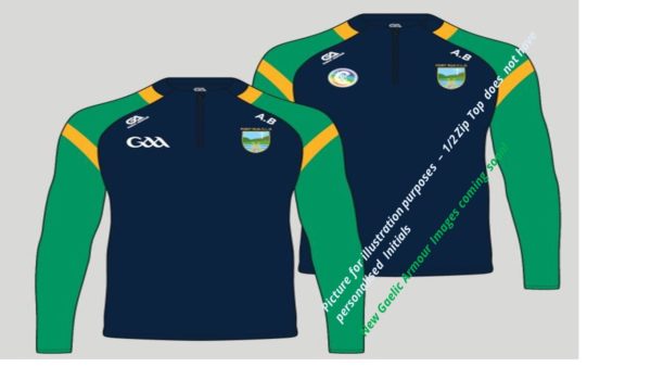 Portroe GAA Crest Gaelic Armour Cullain Half Zip Top Navy/Green/Amber (Adults XL)