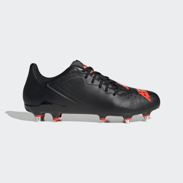 adidas Malice Soft Ground Rugby Boot Black / Solar Red / Cloud White Adults UK 8.5 only
