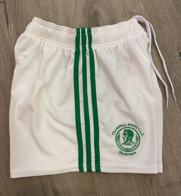 Templederry GAA Mourne Shorts White/Green Crested (Adults/Kids)