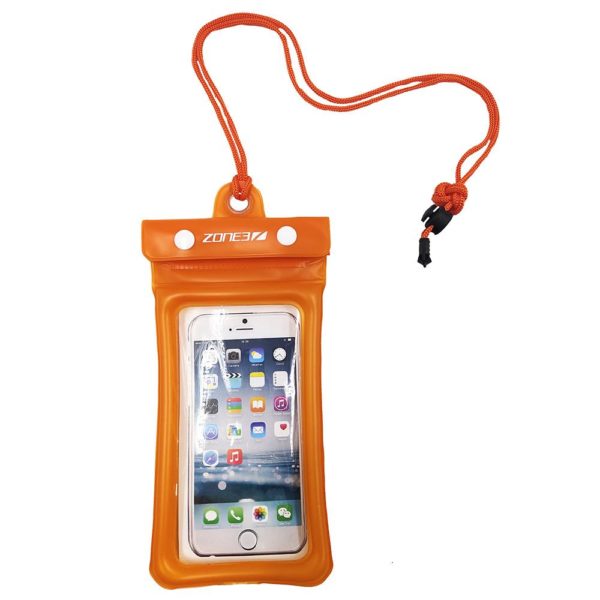 Zone3 Buoyancy Waterproof Phone Pouch Orange Clear