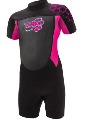 TWF Turbo SHORTIE Wetsuit 2.5mm UV Protection Pink Black (Ladies)