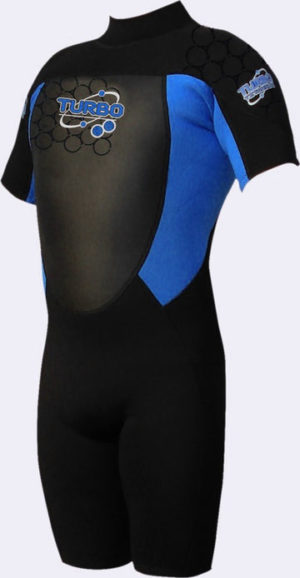 TWF Turbo SHORTIE Wetsuit 2.5mm UV Protection  Blue Black (Men's)