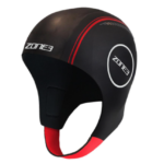 Zone3 Neoprene Swim Skull Cap Hat Black/Red Neoprene - Image 2