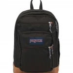 Jansport Cool Student 34L Leather Trip Backpack School Bag Rucksack (Black) - Image 4