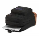 Jansport Cool Student 34L Leather Trip Backpack School Bag Rucksack (Black) - Image 3