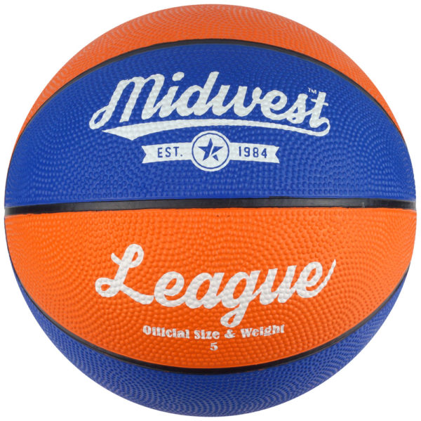 Midwest League Basketball Size 5  Blue Orange