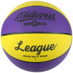 Midwest League Basketball Size 5  Yellow Purple - Image 2