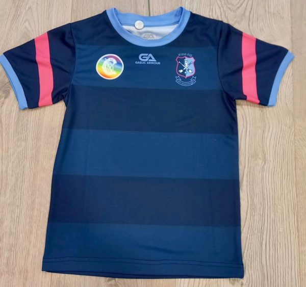 Nenagh Éire Óg Camogie Gaelic Training Jersey Navy Sky Pink ( Adults size 12 / 14)