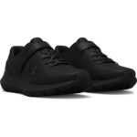 Under Armour Surge 3 Pre-school  Velcro Running Shoe Black/Black (Kids) - Image 4