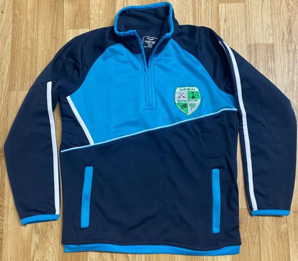 Scoil Mhuire Borrisokane NS School Uniform – Half Zip Top – Navy/Cyan/White