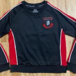 Moneygall NS School Uniform Crew Sweatshirt Track Top Black / Red - Image 4