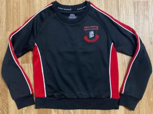 Moneygall NS School Uniform Crew Sweatshirt Track Top Black / Red