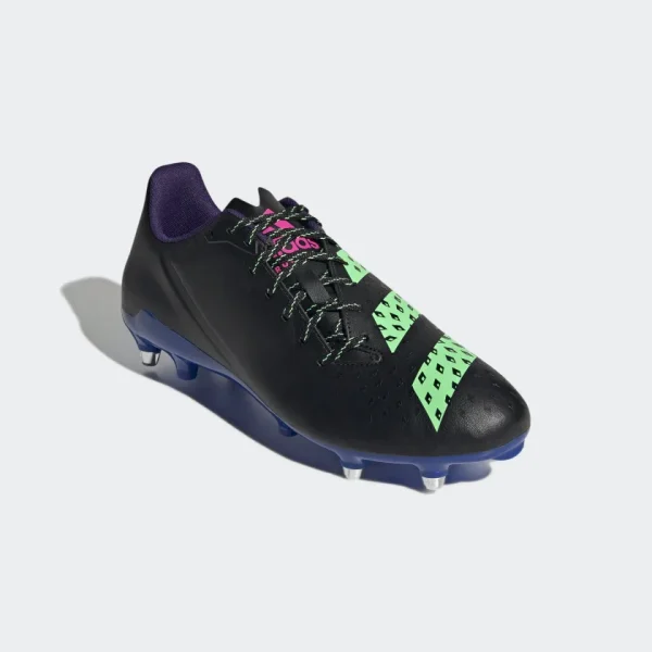 adidas Malice Soft Ground Rugby Boots Core Black / Beam Green / Royal Blue  Adults