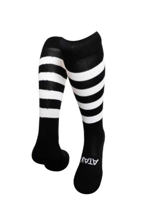 Atak High Performance Black/White Hooped Long Socks