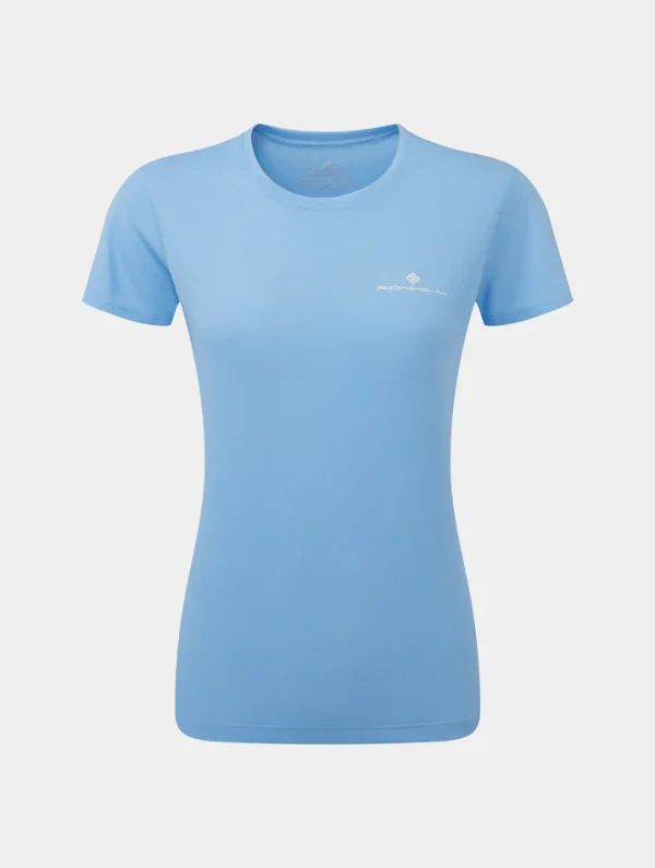 Ronhill  Core SS Tee Shirt Corn Flour Blue / Bright White (Ladies)
