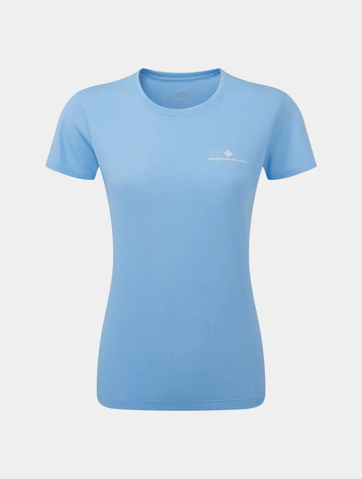 Ronhill Core SS Tee Shirt Corn Flour Blue Bright White Ladies