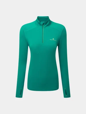 Ronhill  WOMEN'S LIFE PRACTICE Half Zip Top VINE/FLUO YELLOW (Ladies)