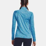 Under Armour Tech 1/2 Half Zip Twist Top Capri Fuse Teal Blue  (Ladies) - Image 2